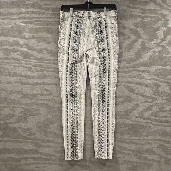 7 For All Mankind SZ 28 Black White Reptile Print Ankle Skinny Stretch Jeans - Picture 4 of 15